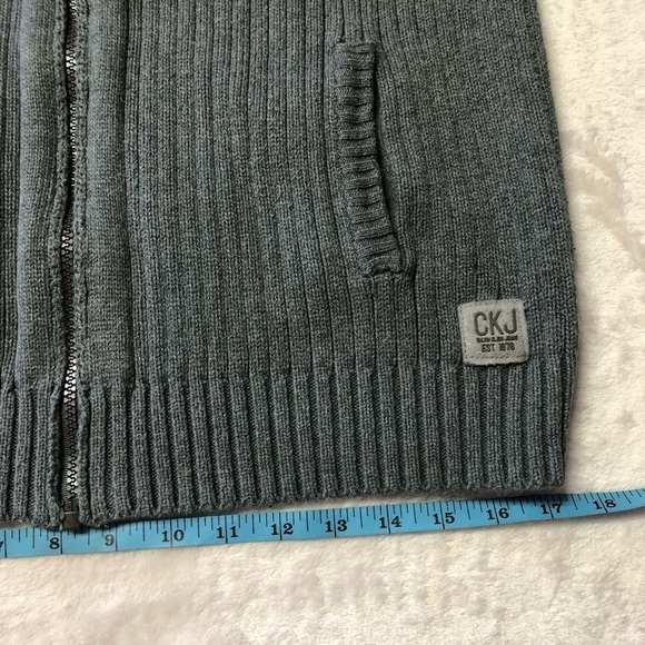 Calvin Klein Grey Zip Up Sweater Med - Picture 10 of 10